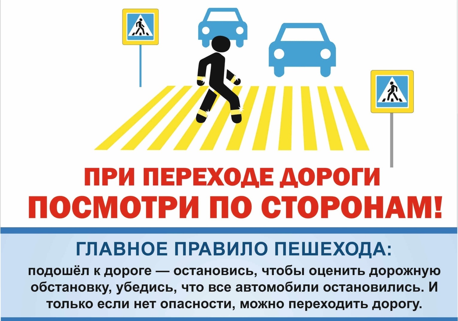 Повторяем основные правила для пешеходов при переходе проезжей части по пешеходному переходу.